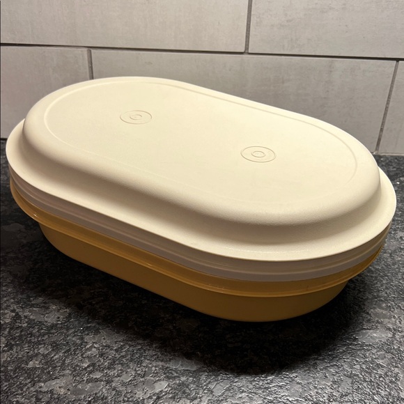 Other - Tupperware Oval Server Cream and Harvest Gold Oval Container. NWOT